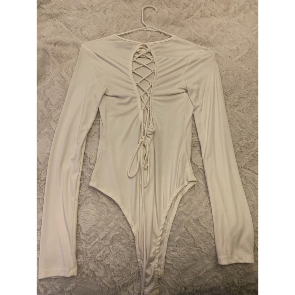 White Laceup Bodysuit